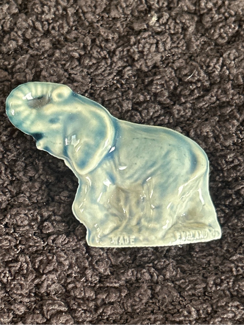 Vintage Wade Whimsies Blue Ceramic Elephant Figurine